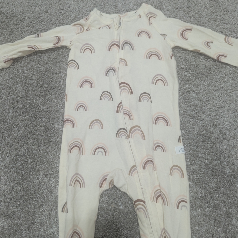 Loulou Lollipop Cream Rainbow Print Pajamas